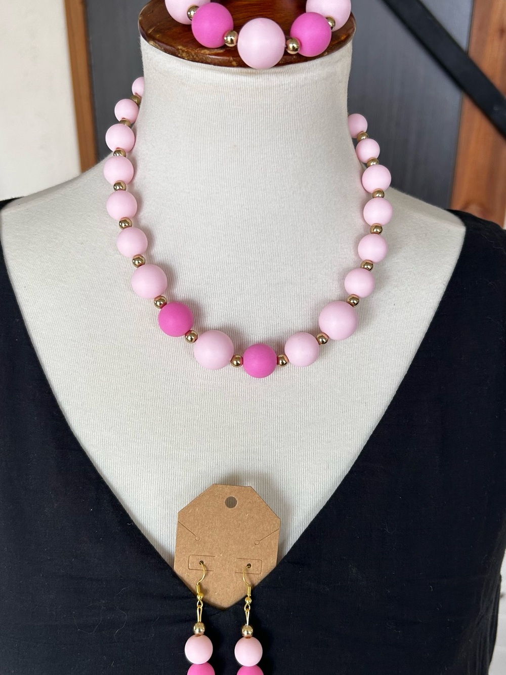NEW MAREA by Máxima Designs Pink Ombré 3-Piece Handmade Jewelry Set